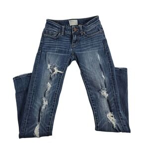 BKE denim Stella Ankle Skinny Jeans Distressed Medium Wash Women Size 24